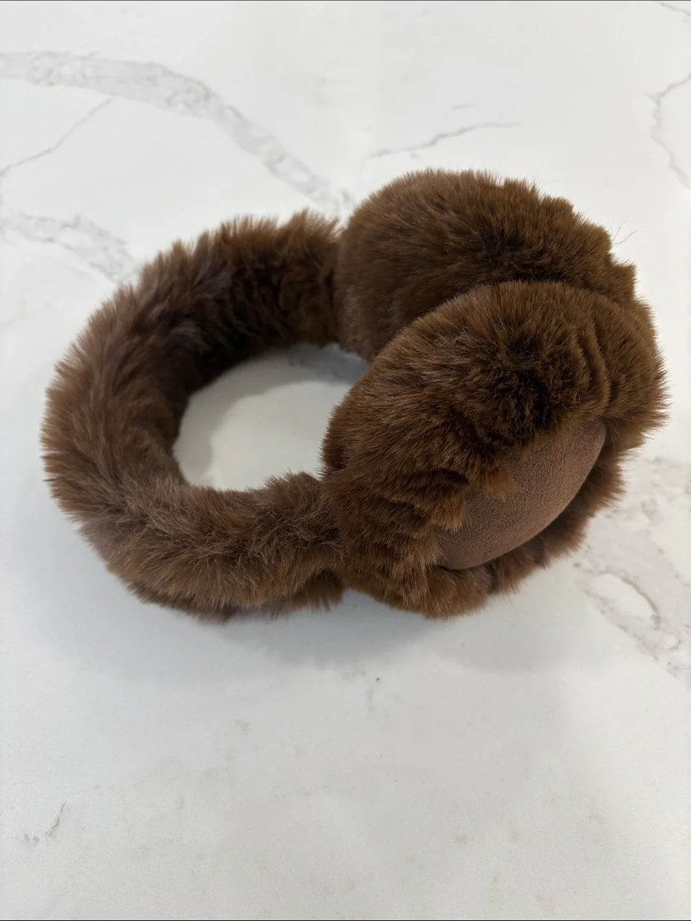 Brown Faux Fur & Suede Plush Earmuffs